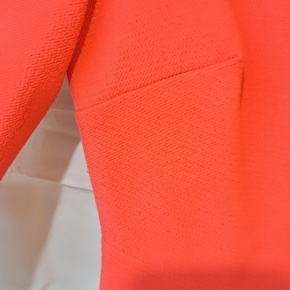 J.Crew Size 2 Bell Sleeve Crepe Midi Dress Coral Papaya A-line Exposed Zipper - Picture 4 of 13